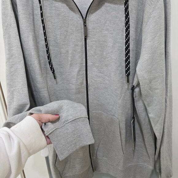 Kenneth Cole Men’s Zip Up Hoodie 2X Gray Full Zip Sweatshirt NWT Casual - Picture 5 of 11